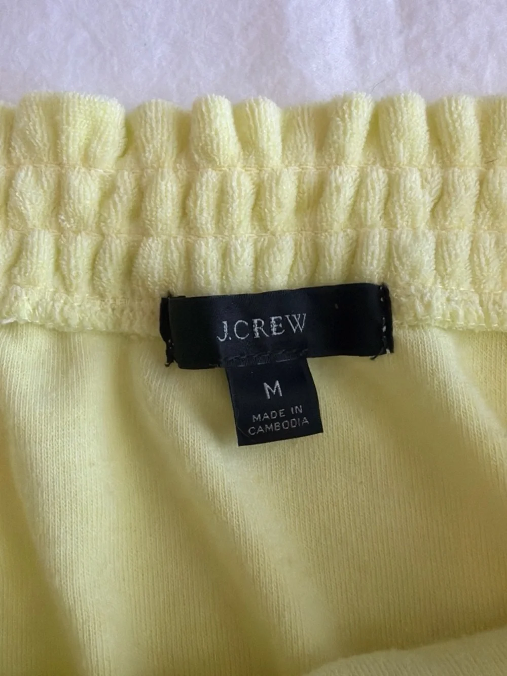 J. Crew Lemon Yellow Smocked Cropped Tank